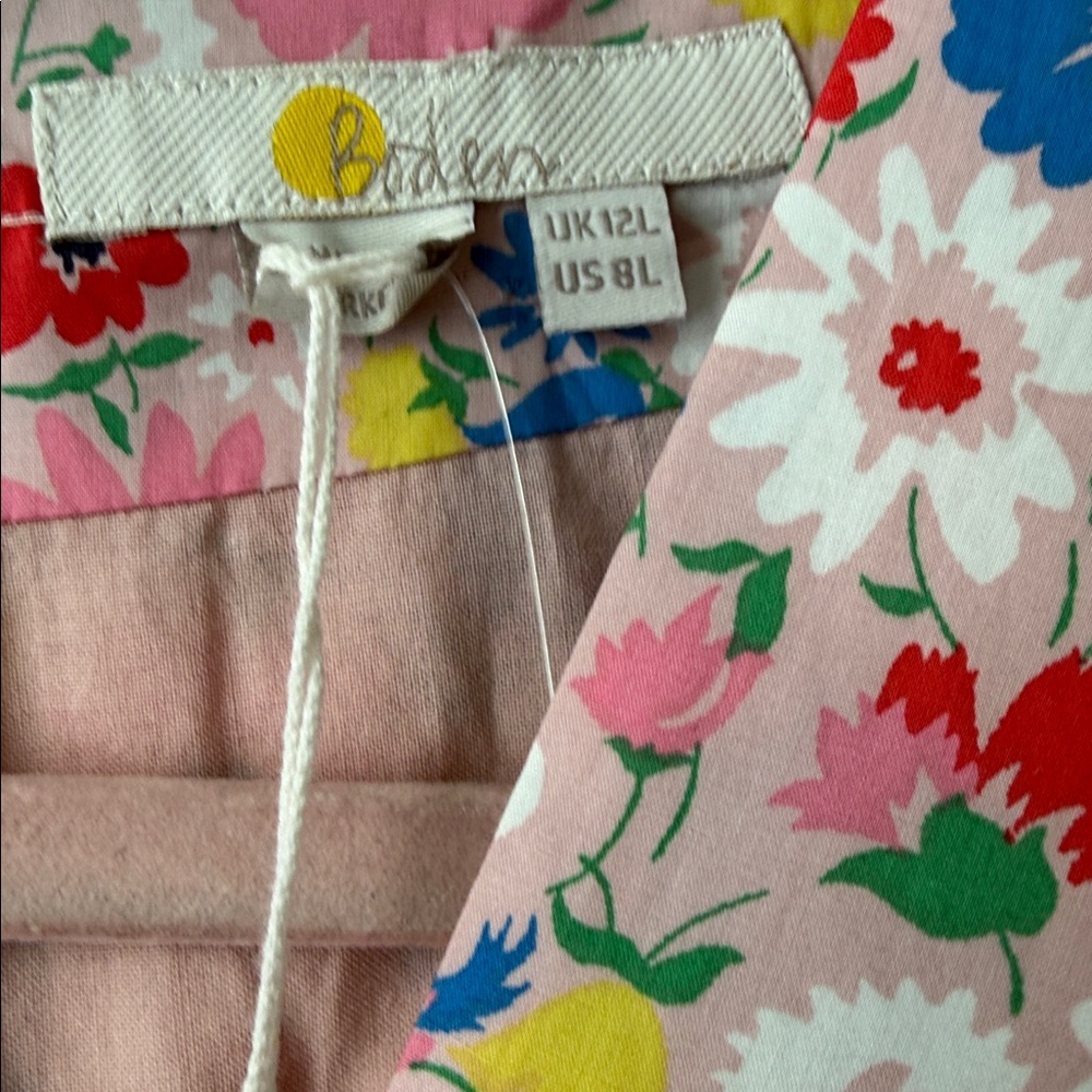 Boden floral V-Neck Casual Dress - Pink Multicolor - Picture 3 of 4